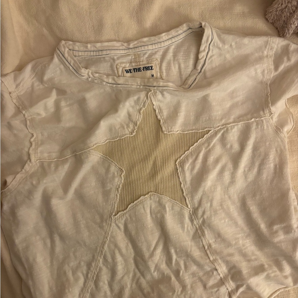 We The Free Cream Star Detail Top